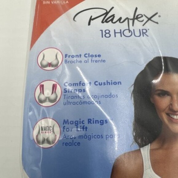 Playtex 18hr Wirefree Bra 38B Nude PowerSupport Front Close Smoothing E525 - Picture 13 of 15